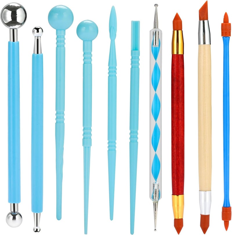 BEEDEFUL Polymer Clay Tools, Modeling Dotting Tools, Silicone Clay Sculpting Tool, Air Dry Clay Kit for Painting Embossing Scoring Modeling, Nail Art - Image 1